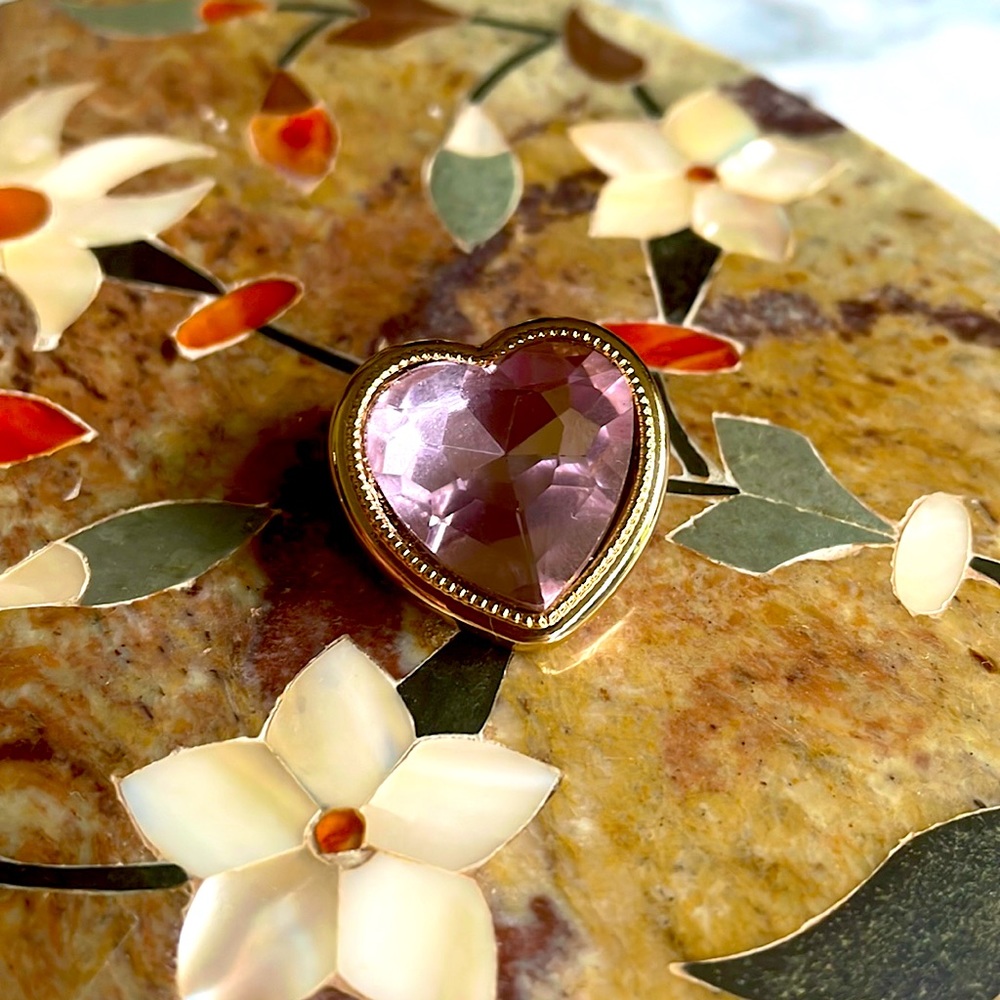 Monet Pink Heart Brooch